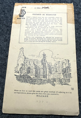 VINTAGE AA YOUR ROUTE A TOUR OF WALES MAP BOOKLET GOOD CONDITION FOR AGE