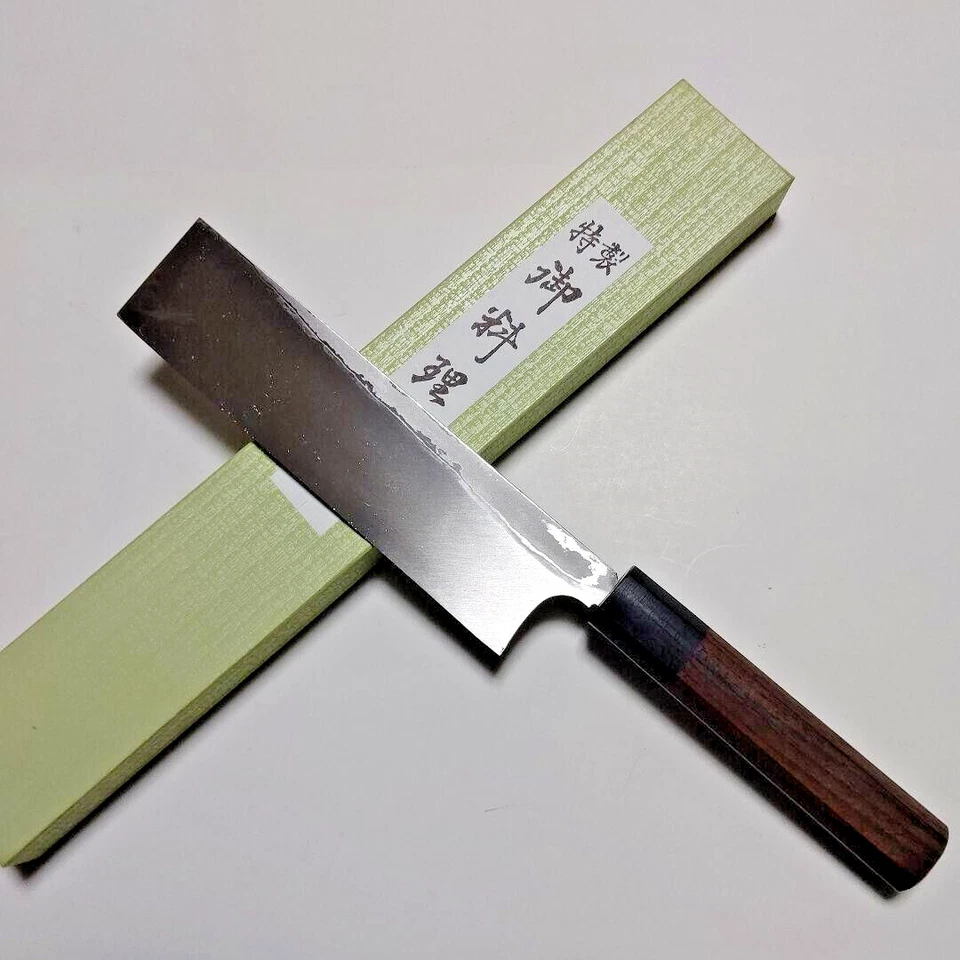 Cuchillo Usuba Cocina Japonesa Kitaoka Hideo 210mm Blanco Acero Damasco Palo de Rosa Foto 3 de 4