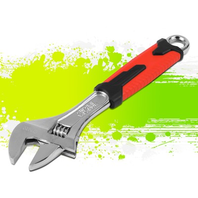 10'' Durable Vanadium I-Beam Laser Marking Adjustable Wrench Rubberized Grips