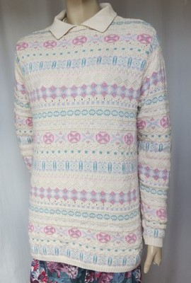 Laura Ashley Pullover M L reine Baumwolle weiß pastell vintage Sommer 80er 38 40