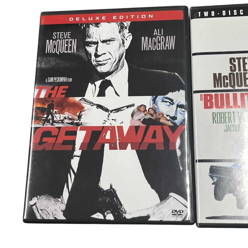 Steve McQueen DVD Movie Lot Bullitt The Getaway Jacqueline Bisset Ali McGraw - Image 2 of 4