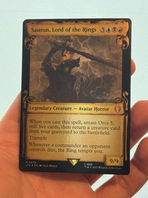 1X SILBERFOLIE Sauron, Herr der Ringe SHOWCASE SCROLLS MINT MTG Magic LOTR