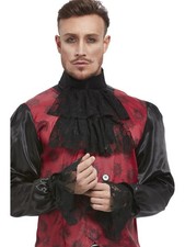 Cravat Cuff Set Black Costume Accessory