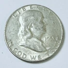 New Listing1951 D Ben Franklin SilverHalf Dollar 90% Silver Circulated Coin Free Ship #8875
