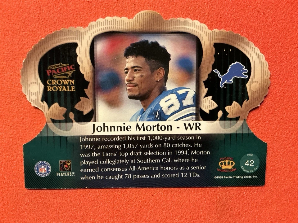 1998 Pacific Crown Royale Johnnie Morton 42 Detroit Lions🔥🔥🔥🔥🔥🔥🔥 - Image 2 of 2