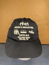 Vintage H&H Brush Industrial Supplies Milan Tennessee USA Made SnapBack Hat Blk