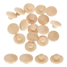 40Pcs Wood Button Plugs, 5mm/0.2" Beech Hardwood Screw Hole Plug for Furniture