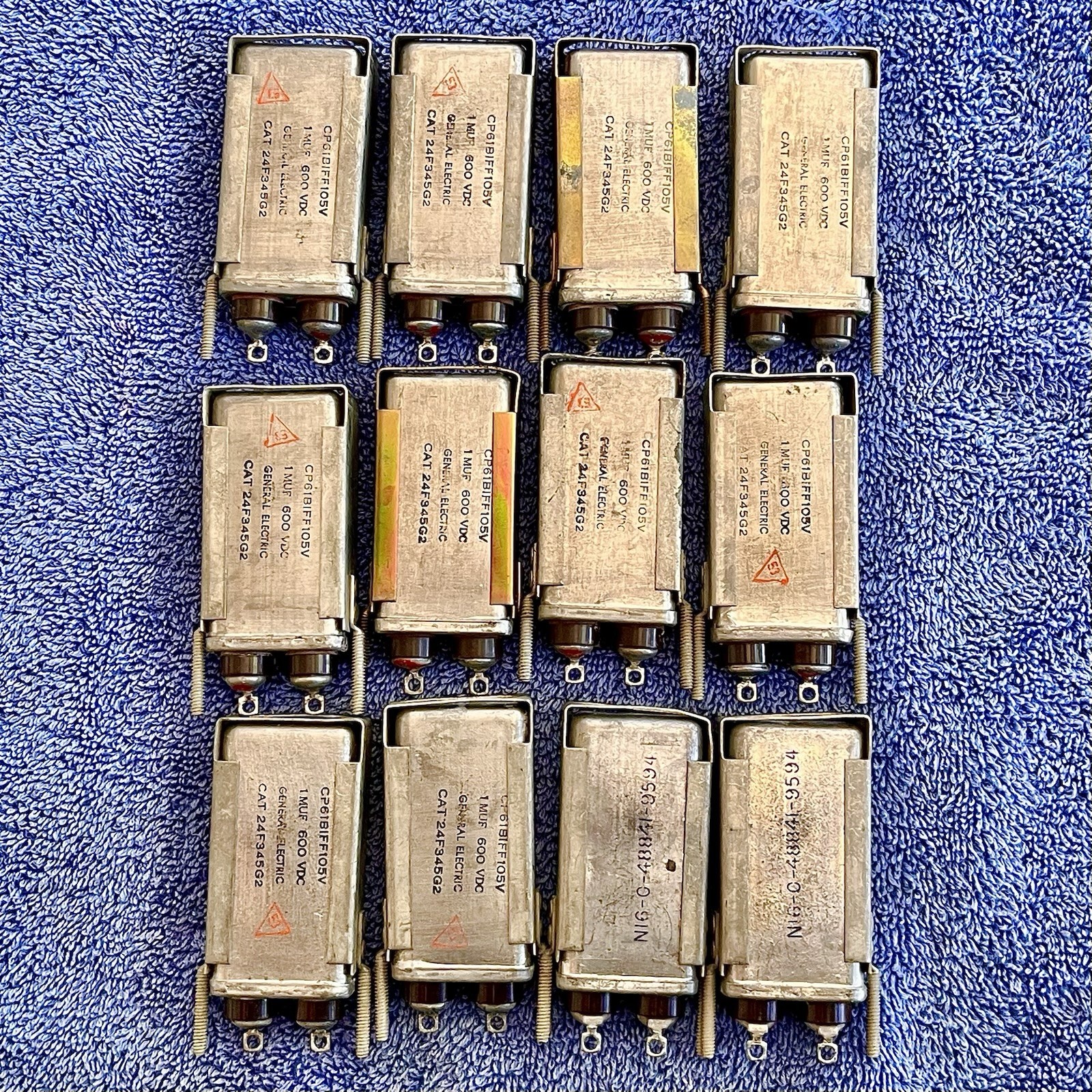 1 NOS General Electric 1UF 600VDC PIO Paper In Oil Capacitor  With Clamp Tested!
