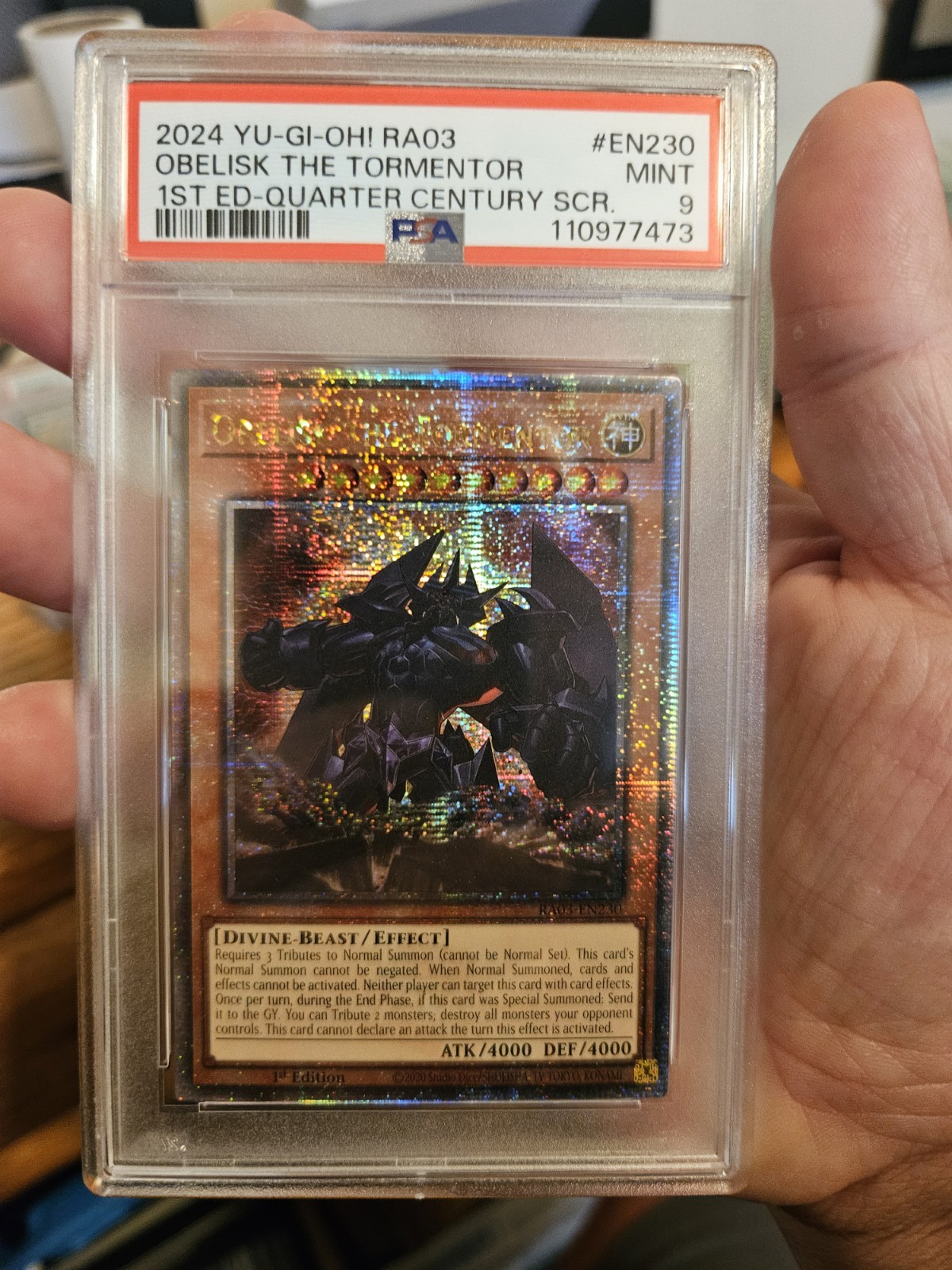 Obelisk the Tormentor Quarter Century Secret Rare 1st Edition RA03-EN230