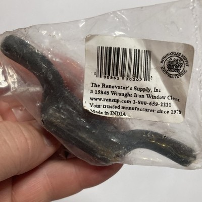 Renovators Supply Manufacturing Cleat Hooks 4 In. Black Wrought Iron Cord Rope H