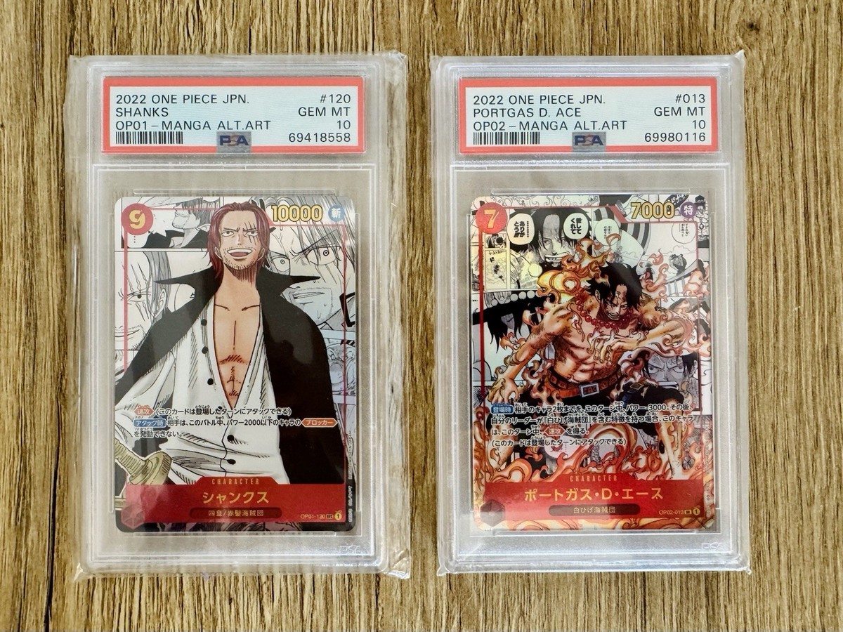 ONE PIECE cards set OP-01 to EB-03 MANGA ALT ART (JAP) - PSA 10