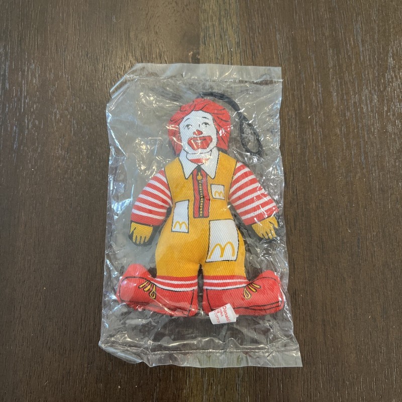 Vintage Ronald McDonald 4” Plush Ornament New In Bag 1985