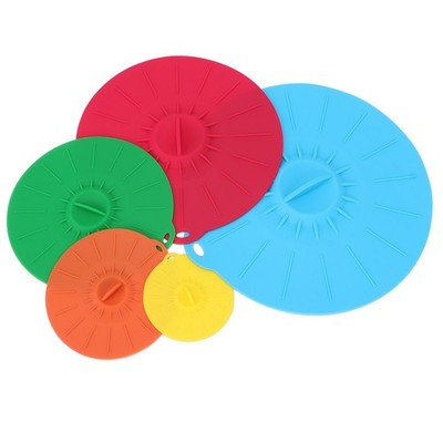 5x/Set Food Grade Silicone Microwave Oven Bowl Cover Lid For Home Kitchen SET