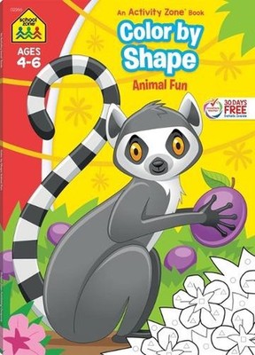 School Zone Color by Shape Animal Fun Workbook by School Zone (English) Paperbac