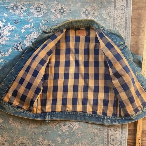 Levi's Vintage 80's Flannel-Lined Denim Trucker Jacket (70401 0824) - Size M/L image 8