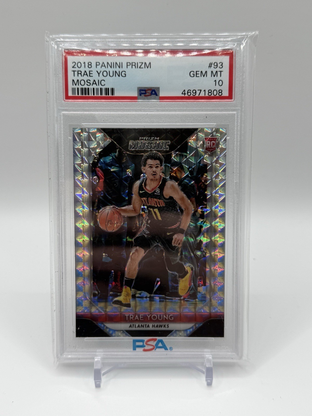 📈2018 PANINI PRIZM #93 TRAE YOUNG MOSAIC ROOKIE CARD RC PSA 10!!📈