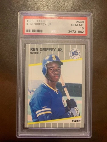 Ken Griffey Jr Mariners 1989 Fleer Baseball #548 RC Rookie Card -PSA 10 GEM MINT