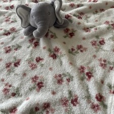 MODERN BABY GREY ELEPHANT FLORAL LARGE SECURITY BLANKET LOVEY Flowers