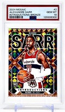 2024-25 Mosaic Alexandre Sarr Introductions Bronze /75 RC Rookie Wizards PSA 10