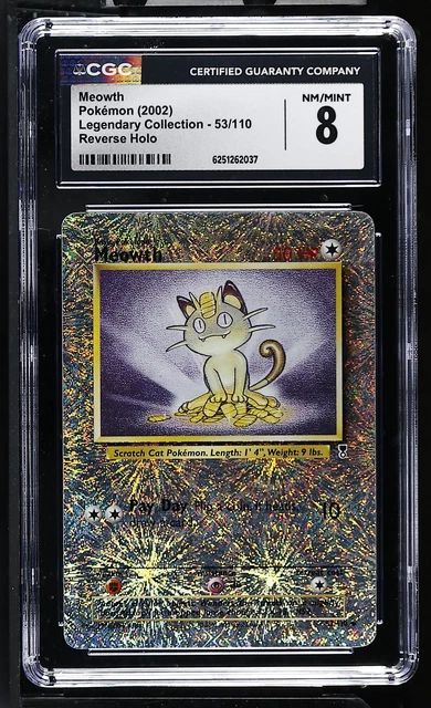 CGC 8 Meowth 53/110 Legendary Collection) Reverse Holo Pokemon Card