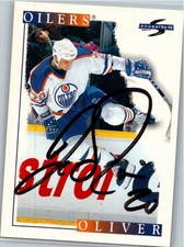 1995-96 -David Oliver- Score Autograph/Signed/Auto Hockey Card #60 Oilers