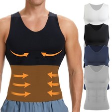 Shapewear Men Compression Shirt Slimming Body Shaper Workout Tank Top Undershirt