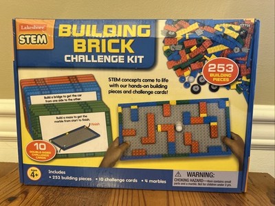 Lakeshore Learning STEM Building Brick Challenge Kit Marble Maze 253 Pieces New