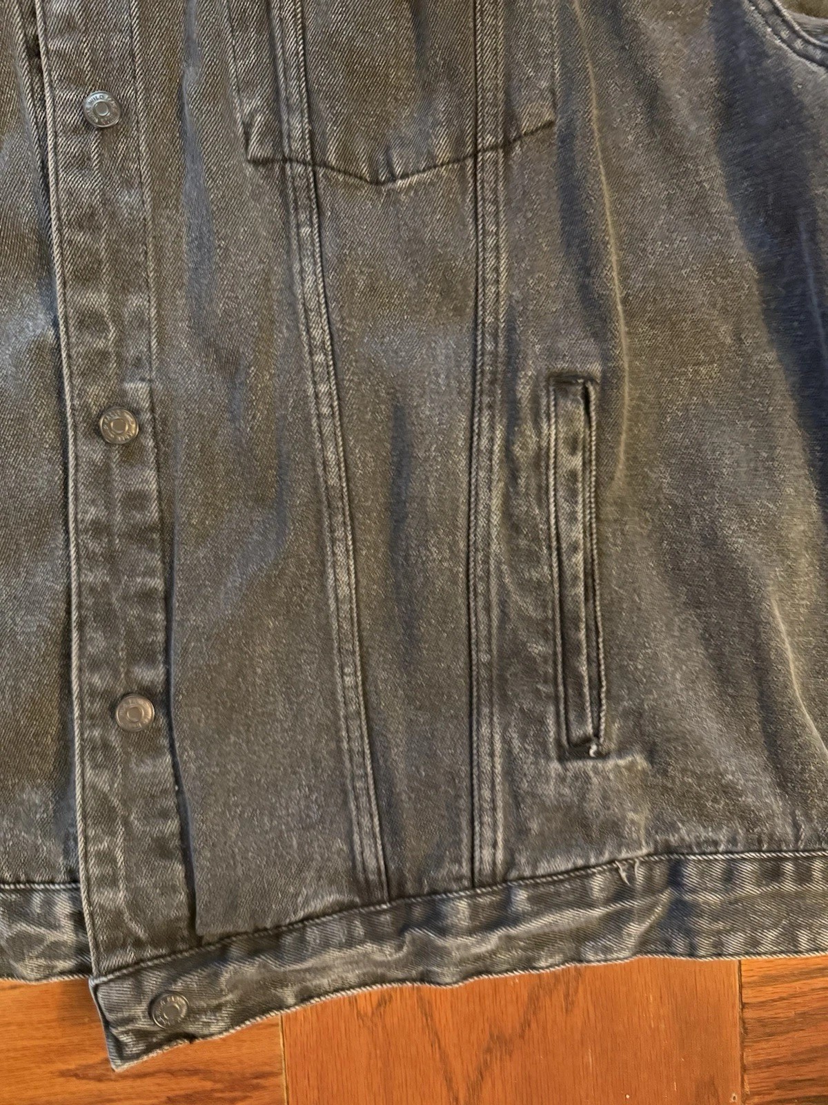 Wild Fable Unisex Oversized Black Denim Trucker Jacket 2X Cotton - product detail image 6