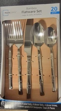 Mainstays Pierremont Collection 20 Piece Stainless Steel Flatware 4 Servings LF
