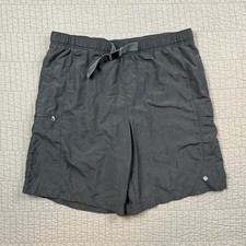 Columbia Shorts Men Large Black 9" Cargo Omni Shade Nylon Fishing Outdoor Hiking