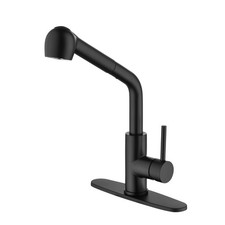 Single-Handle Pull-Out Sprayer Kitchen Faucet in Stainless Matte Black