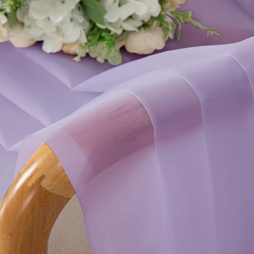 Extra Long Sheer Curtains 96 inches Long for 42"W x 96"L (Pack of 2) Lavender - Picture 6 of 7