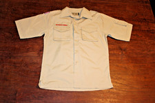 Boy Scouts of America BSA Youth Shirt Tan Large Plain No Patches Short Sleeve