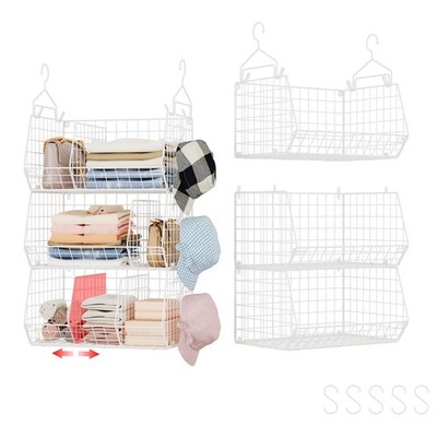 3 Tier Extra Large Closet Hanging Shelves with Divider 16.5''LX11.8''WX33.6''H