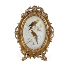 Vintage Ornate 4x6 Picture Frame Oval Antique TableTop Wall 4 x 6 Gold