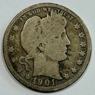 1901-O 25C Silver Barber Quarter - 90% Silver - Scarce Better Date - Good