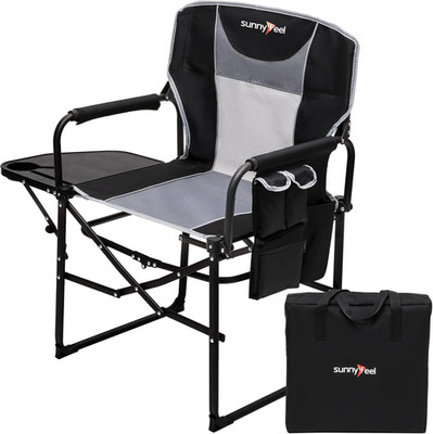 Camping Directors Chair, Heavy Duty,Oversized Portable Folding Chair with Side T