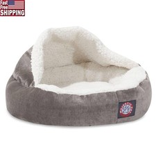 Cozy Canopy Cat Bed Soft Plush Sherpa Faux Suede Machine Washable Small Pet New