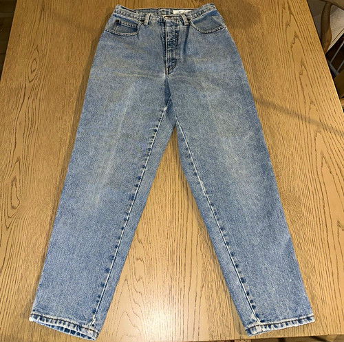 Geoffrey Beene, Vintage Geoffrey Beene Sport High Rise Tapered Mom Jeans Light Wash Sz 10/28