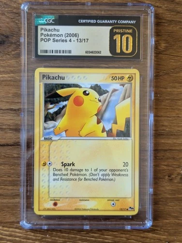2009 Pokemon Promo Pop Series 4 CGC 10 Pristine Pikachu #13