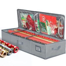 Premium Wrapping Paper Storage Container Fits 27 Rolls Underbed Organizer
