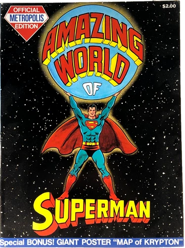 Vintage 1973 AMAZING WORLD OF SUPERMAN - Large Treasury Edition w/MAP OF KRYTON