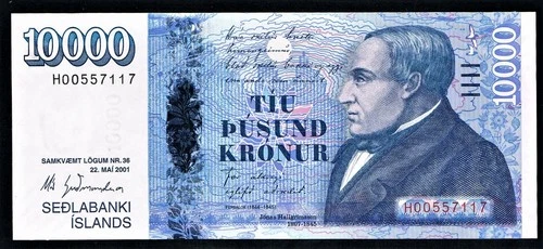 ICELAND - 10000 KRONUR 22.5.2001 UNC P 61