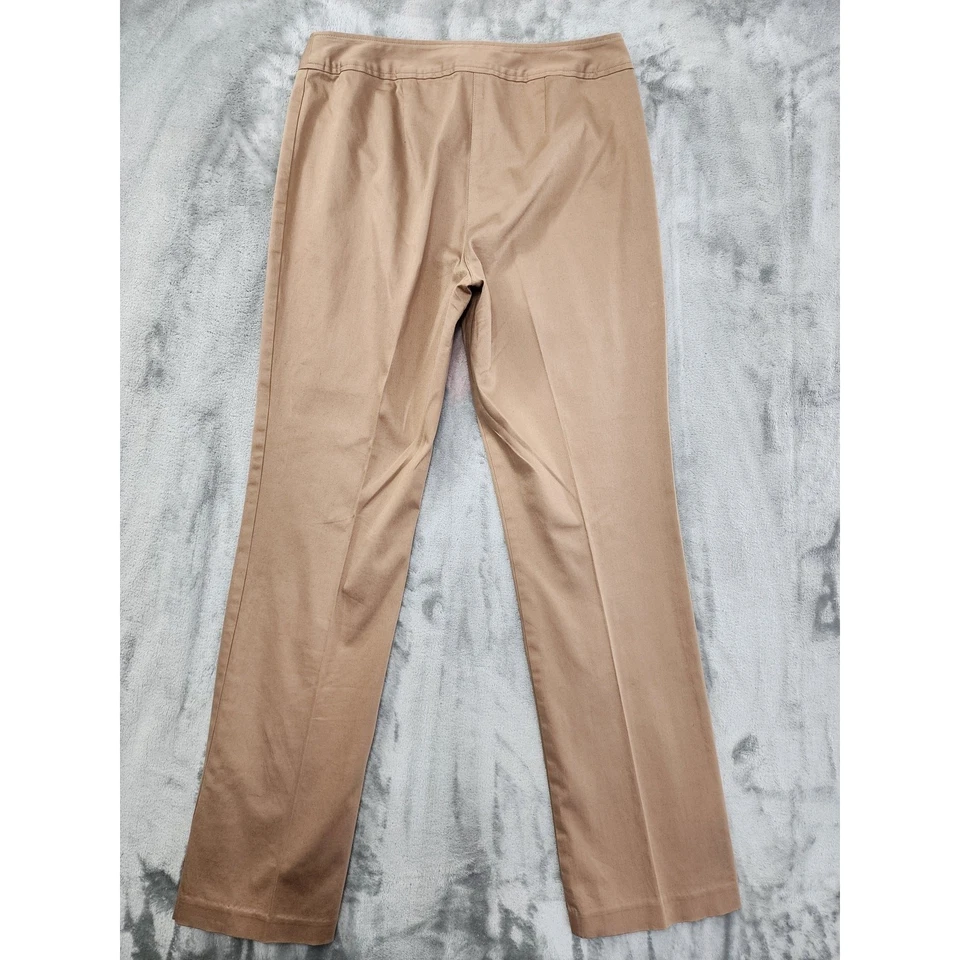 Pantalón Pantalón Sigrid Olsen Sport tiro medio pierna recta talla 6 marrón tostado oficina Foto 2 de 4