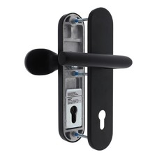 ToniTec Schutzbeschlag Haustür Wechselgarnitur EN2 L-Form 92 mm schwarz