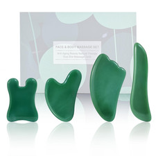 Rena Chris Guasha Massage Tool, 4 pcs Gua Sha 4 Count Pack of 1 , Green