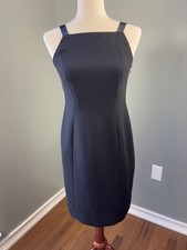 Evan Picone Women’s Little Black Dress Bow Detail Side Zip Sleeveless Size 4P