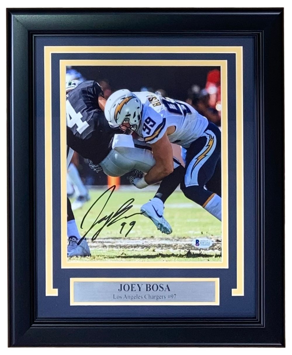 Joey Bosa Autographed Signed Los Angeles Chargers Framed 8x10 Photo BAS 