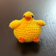 Cute Crochet Chubby Yellow Duck - Handmade Amigurumi Plushie, Desk Companion