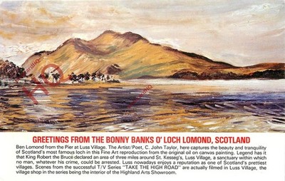 Ansichtskarte_ Grüße von den Bonny Banks O' Loch Lomond, C. John Taylor